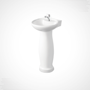 Small 12×15 Basin Pedestal – White