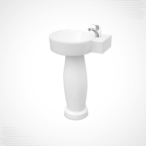 Corner 2 in 1 Basin Pedestal – Ivory