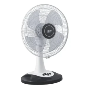 Table Fan – White Black 16″